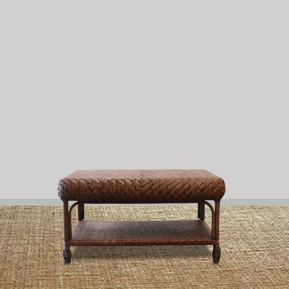 Ashlyn Wicker Coffee Table – Brown Wash