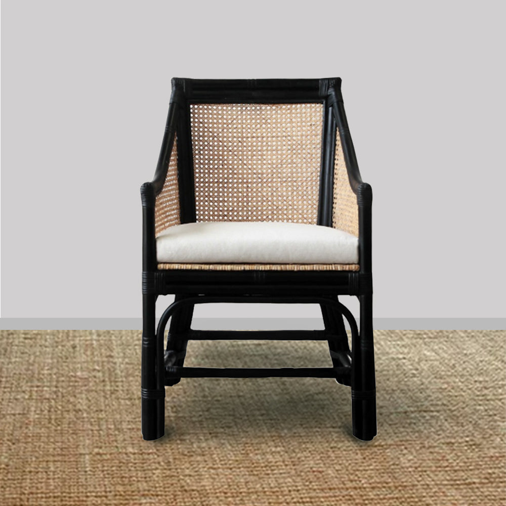 モントーク ラタンチェア – ブラック