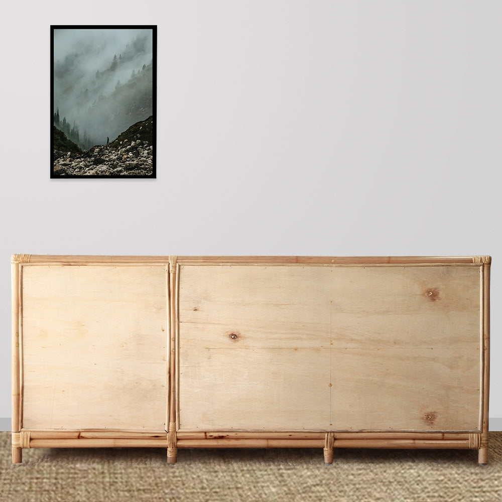 Coastal Cane 3-Door Buffet Unit