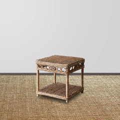 Cabana Wicker Side Table – Smoked Oak