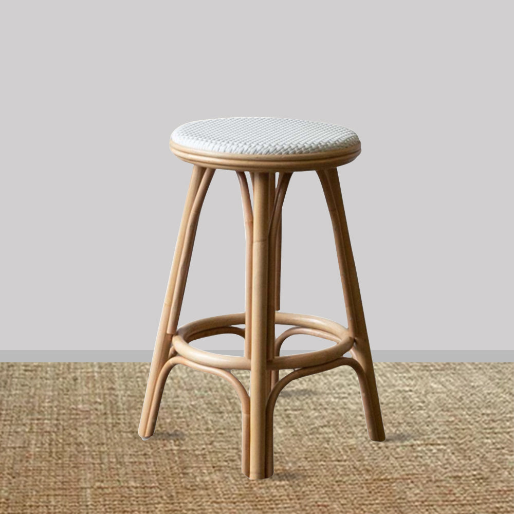 Coastal Comfort Stool - Natural & White