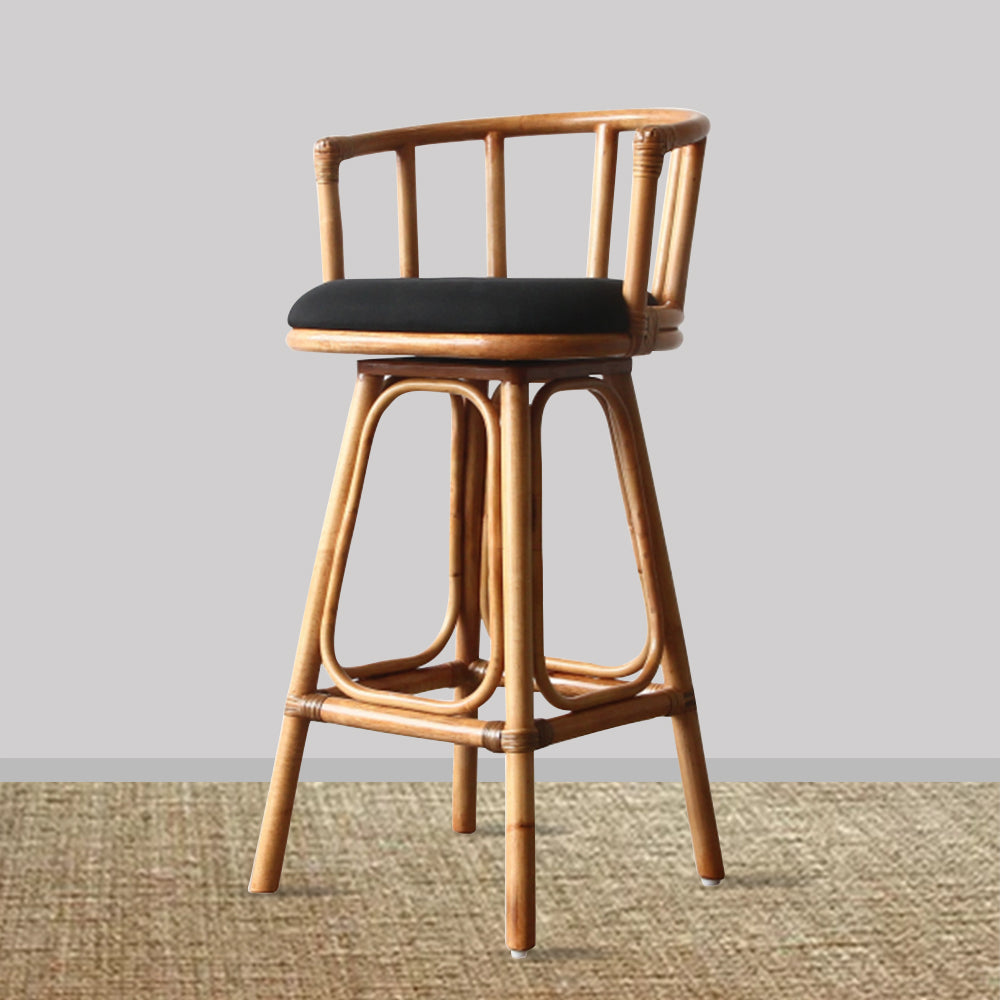 Islander Rattan Swivel Barstool - Honey