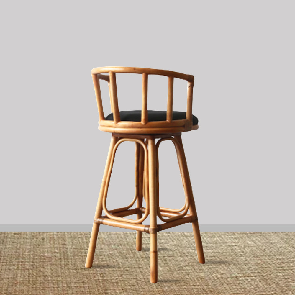 Islander Rattan Swivel Barstool - Honey