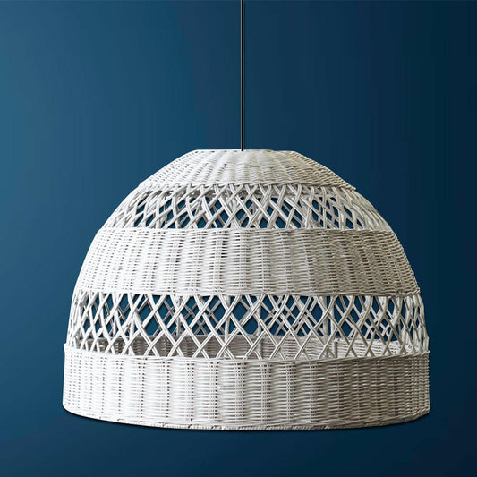 Woven Willow Pendant Light - White